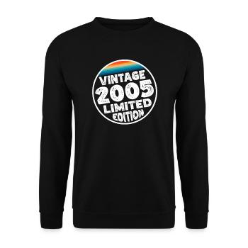 Vintage 2005 Birthday Gift Birthday Party - Unisex Sweatshirt - black - Front - Alina (178cm) & Michal (187cm)