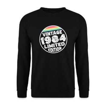 Vintage 1984 Birthday Gift Birthday Party - Unisex Sweatshirt - black - Front - Alina (178cm) & Michal (187cm)