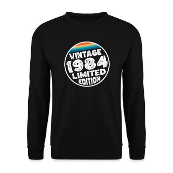 Vintage 1984 Birthday Gift Birthday Party - Unisex Sweatshirt - black - Front - Alina (178cm) & Michal (187cm)