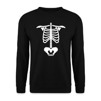 Skeleton Rib Cage - Unisex Sweatshirt - black - Front - Alina (178cm) & Michal (187cm)