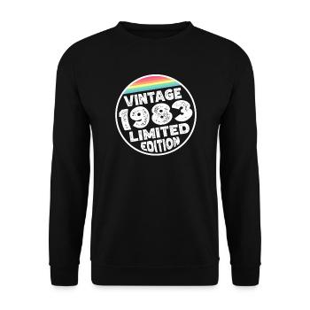 Vintage 1983 Birthday Gift Birthday Party - Unisex Sweatshirt - black - Front - Alina (178cm) & Michal (187cm)