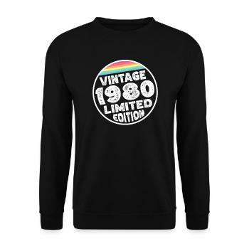 Vintage 1980's Birthday Gift Birthday Party - Unisex Sweatshirt - black - Front - Alina (178cm) & Michal (187cm)