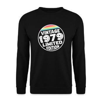 Vintage 1979 Birthday Gift Birthday Party - Unisex Sweatshirt - black - Front - Alina (178cm) & Michal (187cm)