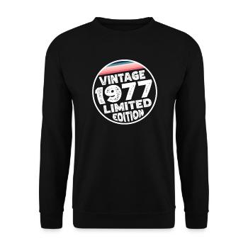 Édition limitée depuis 1977 Cadeau d’anniversaire - Sweat-shirt Unisexe - noir - Devant - Alina (178cm) & Michal (187cm)
