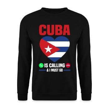Kuba Flagge | Kubaner Kubanisch Karibik Geschenk - Unisex Pullover - Schwarz - Vorne - Alina (178cm) & Michal (187cm)