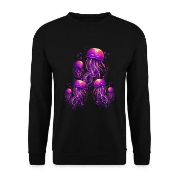 Beautiful Purple Jellyfish - Unisex Sweatshirt - black - Front - Alina (178cm) & Michal (187cm)