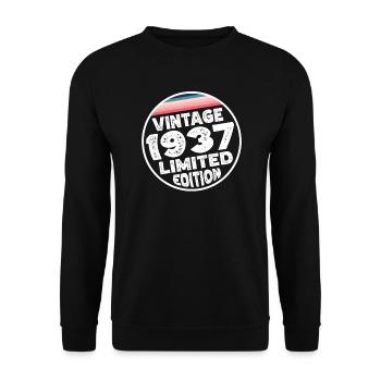 Limited Edition since 1937 Birthday Gift - Unisex Sweatshirt - black - Front - Alina (178cm) & Michal (187cm)
