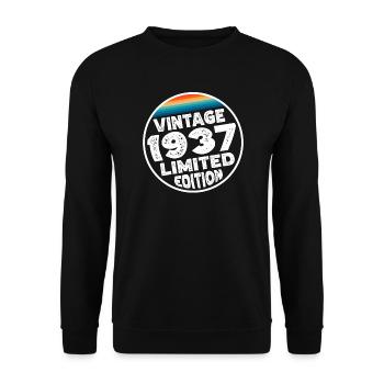 Limited Edition since 1937 Birthday Gift - Unisex Sweatshirt - black - Front - Alina (178cm) & Michal (187cm)