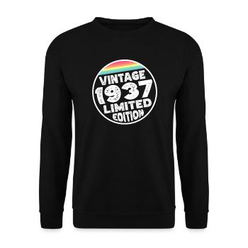 Limited Edition since 1937 Birthday Gift - Unisex Sweatshirt - black - Front - Alina (178cm) & Michal (187cm)