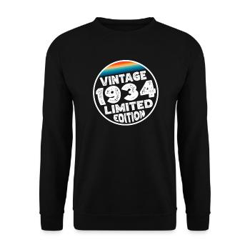 Cadeau d’anniversaire en édition limitée depuis 1934 - Sweat-shirt Unisexe - noir - Devant - Alina (178cm) & Michal (187cm)
