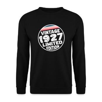 Limited Edition since 1927 Geburtstag Geschenk - Unisex Pullover - Schwarz - Vorne - Alina (178cm) & Michal (187cm)