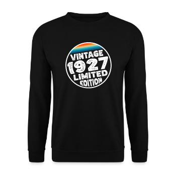 Limited Edition since 1927 Geburtstag Geschenk - Unisex Pullover - Schwarz - Vorne - Alina (178cm) & Michal (187cm)