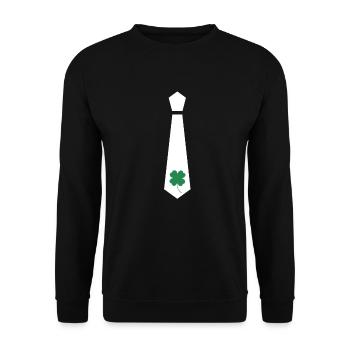 Funny Irish Tie St Patricks Day - Unisex Sweatshirt - black - Front - Alina (178cm) & Michal (187cm)