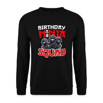 Fête d’anniversaire Ninja Squad, dessin animé Ninjutsu - Sweat-shirt Unisexe - noir - Devant - Alina (178cm) & Michal (187cm)