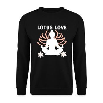 Lotus-Liebe | Die Eleganz und Zuneigung der Natur - Unisex Pullover - Schwarz - Vorne - Alina (178cm) & Michal (187cm)