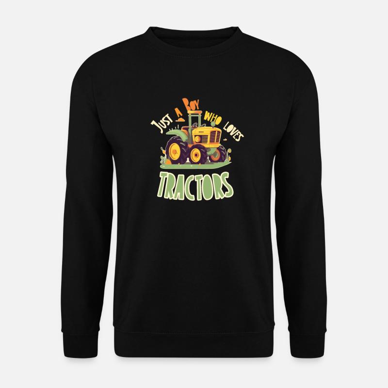 Juste un garçon qui aime les tracteurs - design mignon - Sweat-shirt Unisexe - noir