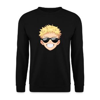 Cool Anime Face Emoji - Anime Shirt - Unisex Sweatshirt - black - Front - Alina (178cm) & Michal (187cm)