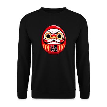 Daruma Doll - Anime Shirt - Unisex Pullover - Schwarz - Vorne - Alina (178cm) & Michal (187cm)