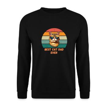 Best Cat Dad Ever - Unisex Sweatshirt - black - Front - Alina (178cm) & Michal (187cm)