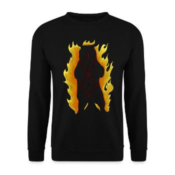 Berserker Bear Silhouette - Unisex Sweatshirt - black - Front - Alina (178cm) & Michal (187cm)