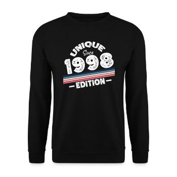 Unique Since 1998 Edition Birthday Vintage 1998 - Unisex Sweatshirt - black - Front - Alina (178cm) & Michal (187cm)