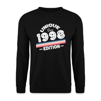 Unique Since 1998 Edition Birthday Vintage 1998 - Unisex Sweatshirt - black - Front - Alina (178cm) & Michal (187cm)