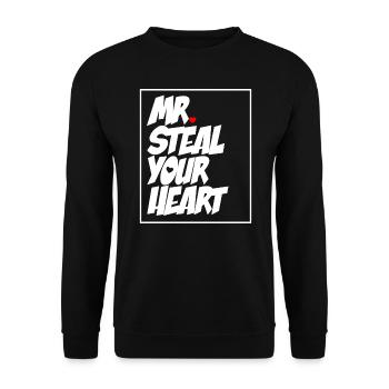 Mr steal your Heart - Saint Valentin - Sweat-shirt Unisexe - noir - Devant - Alina (178cm) & Michal (187cm)