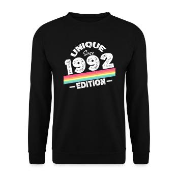 Unique depuis 1992 Edition Anniversaire Millésime 1992 - Sweat-shirt Unisexe - noir - Devant - Alina (178cm) & Michal (187cm)