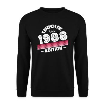 Unique Since 1988 Edition Birthday Vintage 1988 - Unisex Sweatshirt - black - Front - Alina (178cm) & Michal (187cm)