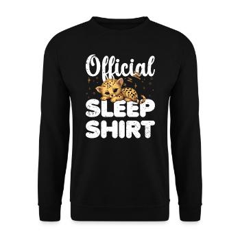 Gepard Offizielles Schlafshirt Faul Relax - Unisex Pullover - Schwarz - Vorne - Alina (178cm) & Michal (187cm)