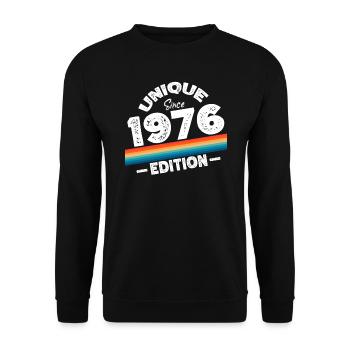 Unique depuis 1976 Edition Anniversaire Millésime 1976 - Sweat-shirt Unisexe - noir - Devant - Alina (178cm) & Michal (187cm)