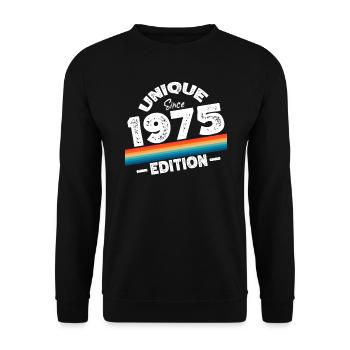 Unique Since 1975 Edition Birthday Vintage 1975 - Unisex Sweatshirt - black - Front - Alina (178cm) & Michal (187cm)