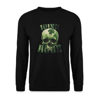 Irish Bone Green Skull St. Patricks Day - Unisex Pullover - Schwarz - Vorne - Alina (178cm) & Michal (187cm)