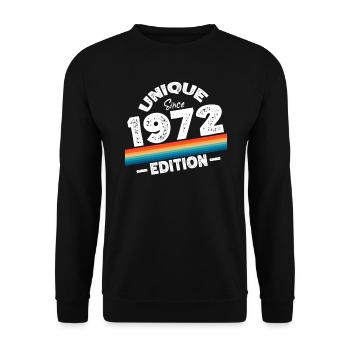 Unique depuis 1972 Edition Anniversaire Millésime 1972 - Sweat-shirt Unisexe - noir - Devant - Alina (178cm) & Michal (187cm)