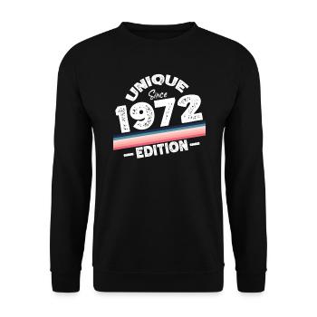 Unique depuis 1972 Edition Anniversaire Millésime 1972 - Sweat-shirt Unisexe - noir - Devant - Alina (178cm) & Michal (187cm)