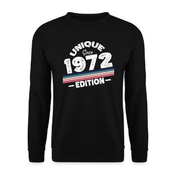 Unique depuis 1972 Edition Anniversaire Millésime 1972 - Sweat-shirt Unisexe - noir - Devant - Alina (178cm) & Michal (187cm)