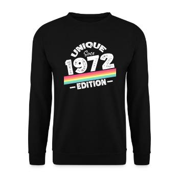 Unique depuis 1972 Edition Anniversaire Millésime 1972 - Sweat-shirt Unisexe - noir - Devant - Alina (178cm) & Michal (187cm)