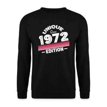 Unique depuis 1972 Edition Anniversaire Millésime 1972 - Sweat-shirt Unisexe - noir - Devant - Alina (178cm) & Michal (187cm)