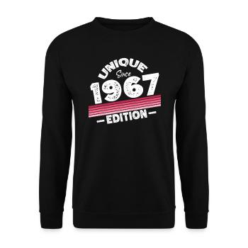 Unique depuis 1967 Edition Anniversaire Millésime 1967 - Sweat-shirt Unisexe - noir - Devant - Alina (178cm) & Michal (187cm)