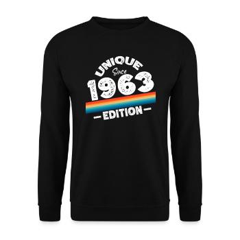 Unique depuis 1963 Edition Anniversaire Millésime 1963 - Sweat-shirt Unisexe - noir - Devant - Alina (178cm) & Michal (187cm)