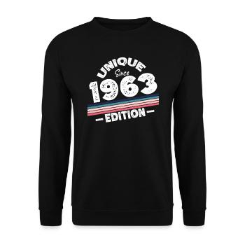 Unique depuis 1963 Edition Anniversaire Millésime 1963 - Sweat-shirt Unisexe - noir - Devant - Alina (178cm) & Michal (187cm)