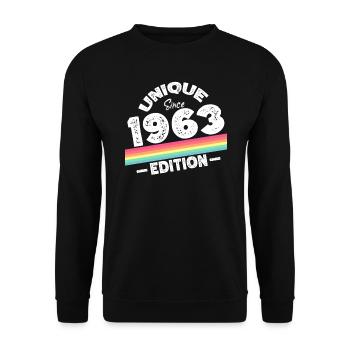 Unique depuis 1963 Edition Anniversaire Millésime 1963 - Sweat-shirt Unisexe - noir - Devant - Alina (178cm) & Michal (187cm)