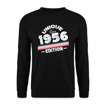 Unique Since 1956 Edition Birthday Vintage 1956 - Unisex Sweatshirt - black - Front - Alina (178cm) & Michal (187cm)