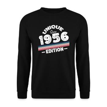 Unique Since 1956 Edition Birthday Vintage 1956 - Unisex Sweatshirt - black - Front - Alina (178cm) & Michal (187cm)
