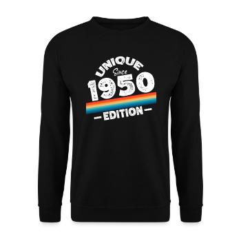 Unique Since 1950's Edition Birthday Vintage 1950's - Unisex Sweatshirt - black - Front - Alina (178cm) & Michal (187cm)