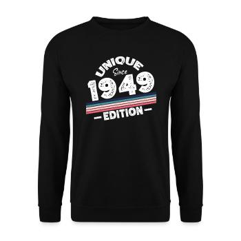 Unique depuis 1949 Edition Anniversaire Millésime 1949 - Sweat-shirt Unisexe - noir - Devant - Alina (178cm) & Michal (187cm)