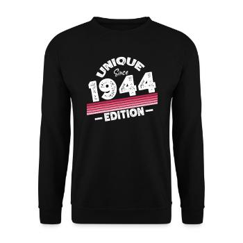 Unique Since 1944 Edition Birthday Vintage 1944 - Unisex Sweatshirt - black - Front - Alina (178cm) & Michal (187cm)