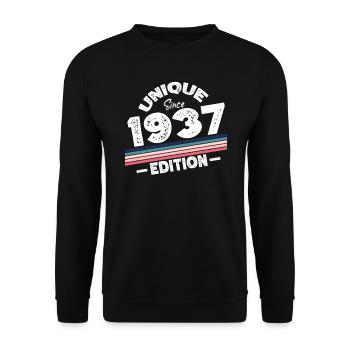 Unique depuis 1937 Edition Anniversaire Vintage 1937 - Sweat-shirt Unisexe - noir - Devant - Alina (178cm) & Michal (187cm)