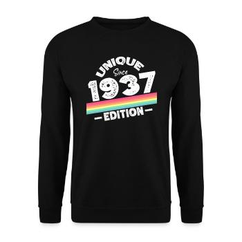 Unique depuis 1937 Edition Anniversaire Millésime 1937 - Sweat-shirt Unisexe - noir - Devant - Alina (178cm) & Michal (187cm)