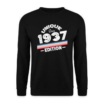 Unique depuis 1937 Edition Anniversaire Millésime 1937 - Sweat-shirt Unisexe - noir - Devant - Alina (178cm) & Michal (187cm)